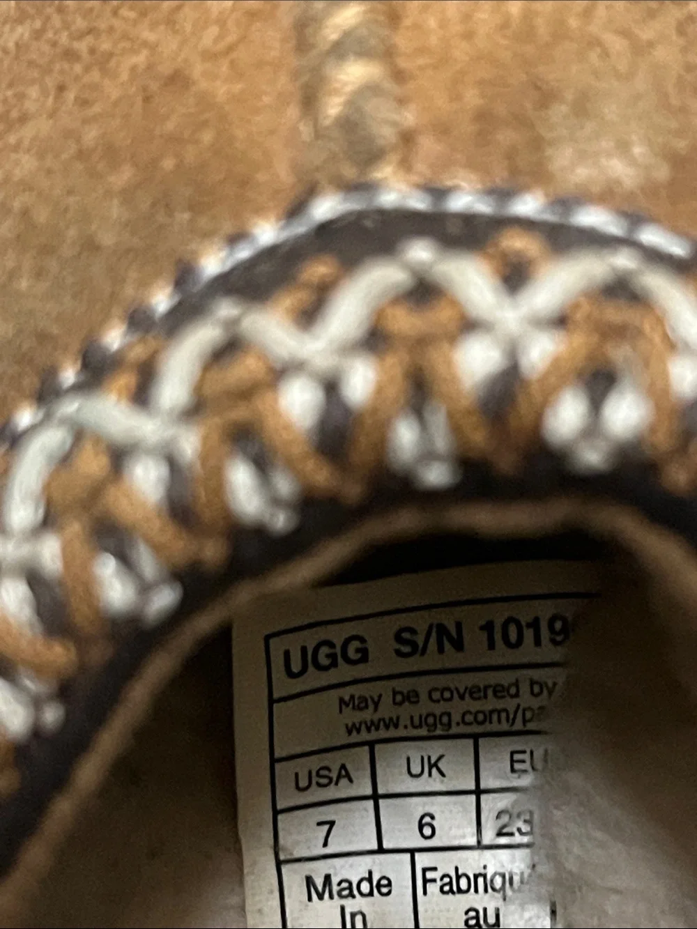 Ugg Toddler Tasman Slipper size 7